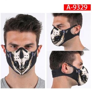 Nieuwe Tactische Camo Masker Cartoon Skull Print Maskers Sport Fietsrijden Fietsen Anti Stof Motorfiets Ski Half Gezichtsmasker Filter Stofdicht Maskers