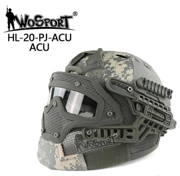 Nouveau casque tactique BJ MH PJ ABS masque avec lunettes pour le paintball Airsoft Armée de guerre Motorcycle Cycling Hunting1738776