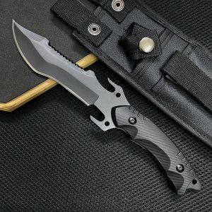 Nouveau couteau de chasse tactique 8CR13MOV BLADE K10 / WOOD Handle Combat Couteau Survival Autofense Tool Camping EDC, cadeau pour hommes