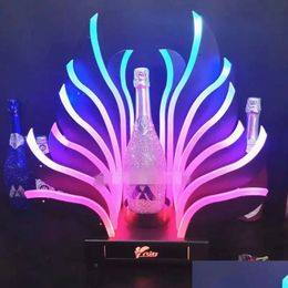 Nieuwe staartwtproducten Andere LED Lumineuze bar wijnfleshouder Oplaadbare champagne staart whisky drinkware display plank ot03k