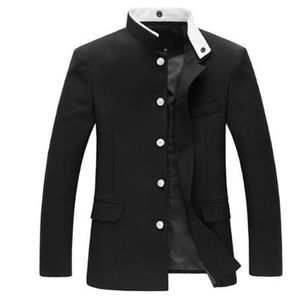 Nouveau Tang 2020 hommes noir mince tunique veste simple boutonnage Blazer japonais école uniforme Gakuran collège manteau