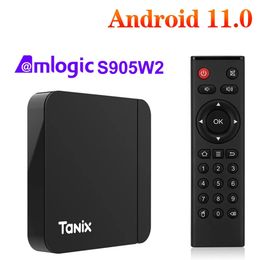 Nieuwe Tanix W2 Android 11 Smart TV Box Amlogic S905W2 4 GB 32 GB 64 GB 2.4G/5G Dual Wifi AV1 BT Set Top Box Mediaspeler