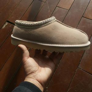 Tasman Slippers Tazz mosterdzaad Kastanjebont Slippers Schapenvacht Klassieke Ultra Mini Platform Boot Winter Dames Heren Slip-on Schoenen Suède Bovenwerk Wol Herfst Tasman