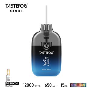 Nouveau Tastefog bouffée géante 12000 jetable Rechargeable Vape bouffée 12k vaporisateur RGB lumière débit d'air réglable