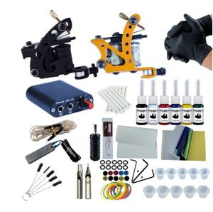 Tattoo Guns Kits Kit 2 Machine Ink Pigment Set voor beginners Body Art