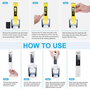 Nieuwe TDS-meter Digitale waterkwaliteit Tester 0-14 PH METER TESTER 0-9990PPM TDSEC LCD Water Purity PPM Aquarium Filter