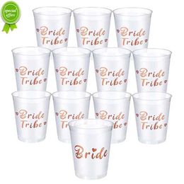 Novo Team Bride Tribe Cups Chuveiro de despedida de solteira Copo para beber de plástico Rose Gold Acessórios para festa de despedida de solteira Decoração de casamento