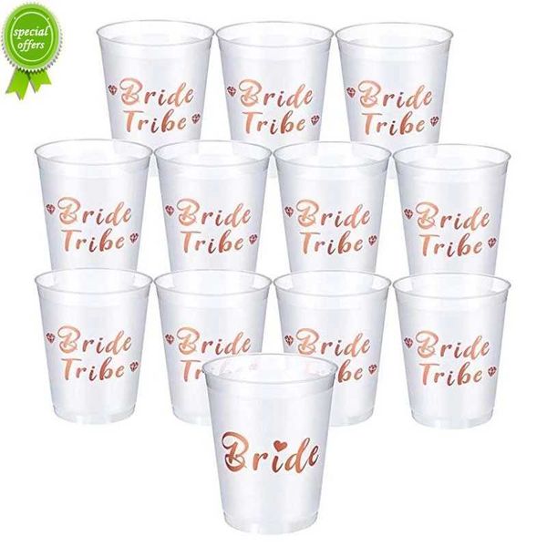 Nouvelle équipe mariée tribu tasses douche nuptiale enterrement de vie de jeune fille tasse à boire en plastique Rose or poule fête accessoires décoration de mariage