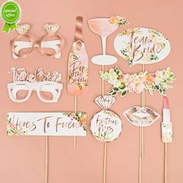 Nuevo equipo de novia, cabina de fotos de boda, accesorios, gafas, despedida de soltera, suministros de decoración para fiesta, novia para estar recién casada, regalo de cabina de fotos