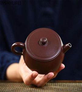 NIEUWE TEAPOT Purple Clay Tea Pot Handmade Kettle Tie Guanyin Zisha Tea Set Raw Purple Mud Teaware Aangepaste geschenken 210 ml295S9675347