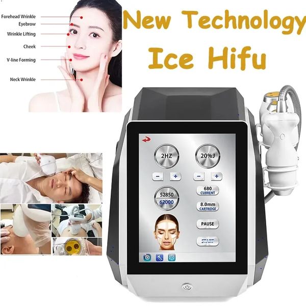 Nouvelle technologie Ice Hifu Machine COOL Indolore 7D Dispositif anti-âge à ultrasons focalisés de haute intensité Lifting du visage Équipement de salon de beauté