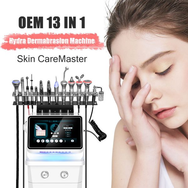 Nouvelle technologie système de soins de la peau 13 en 1 ultrasons Rf nettoyage en profondeur Hydra Dermabrasion Machine à éplucher soins de la peau nettoyage en profondeur