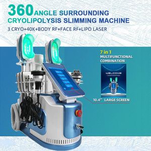 Nieuwe technologie Vacuüm Vorm Vet Oplossen RF Gezichtsverstrakking Machine 360 Graden Cryo Dubbele Kin Therapie Laser Lipolyse Lichaam Huidverzorging Schoonheid Apparatuur