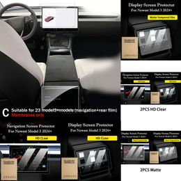 Protecteur d'écran tactile en verre trempé, pour Tesla modèle 3 2023 + Highland 2024, pour rangée arrière de voiture, Film de protection pour écran tactile, nouveau
