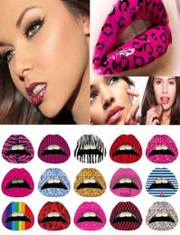 NIEUWE tijdelijke lippen tattoo sticker lippenstift kunst transfers vele ontwerpen kleurrijke themafeest lip make-up1563023