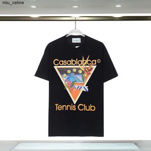 Nieuwe Tennis Club T-shirt Heren Designer Casablanca Shirt Camiseta Mode Casual Tees Kleidung Street fashion merk Zomer Wit Zwart Blauw Kleding heren T-shirts