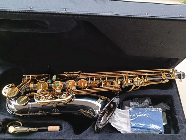 Nouveau saxophone ténor saxophone électroplate nickel or double côte de côtes renforcées instrument de jazz sax avec étui