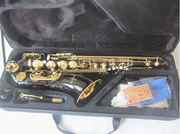 Nuevo saxofón Tenor instrumento Musical T-902 Bb saxo de alta calidad cuerpo de latón saxo negro con estuche