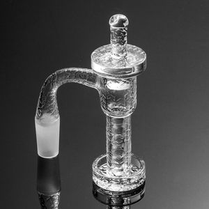 Nuevos conjuntos de banger de cuarzo terp slurper para fumar Bong de plataforma de dab grabado en estrella grabado completamente soldado con barril largo