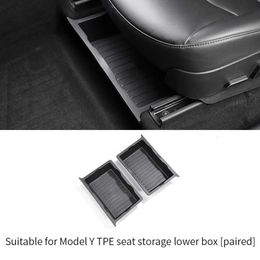 Nouveau tesla y 2023 accessoires boîte de rangement sous le siège tiroir type caché organisateur texture Stable friction lavable ABS Tesla stockage