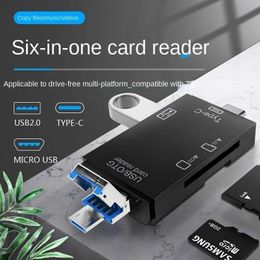 Nouveau lecteur de carte TF SD Carte mémoire portable Portable USB 2.0 Type C Adaptateur Multi-Function Card Reader pour micro SD TF Dual Slot Flash