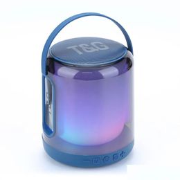Nouveau Tg376 Bluetooth Haut-parleur Lecteur portable RVB Colorf Lumière Caisson de basses O Mini Colonne Étanche TF USB FM TWS Haut-parleurs extérieurs Drop de Dhpgs