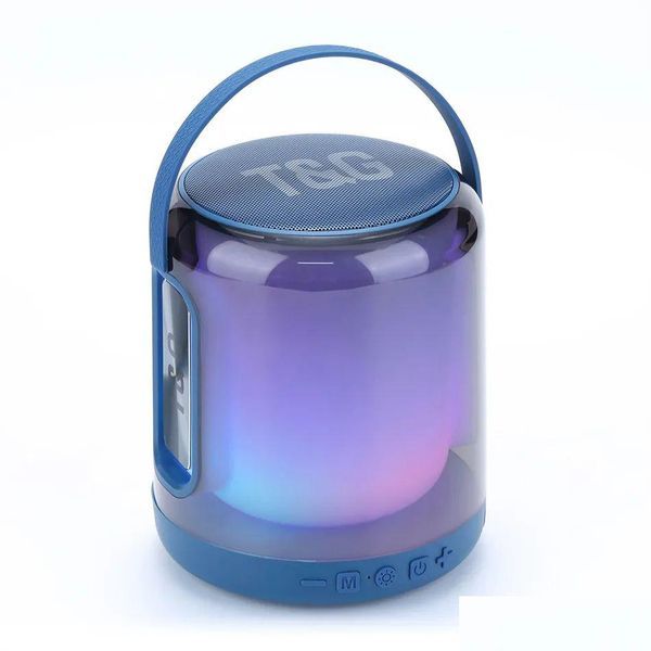 Nouveau Tg376 Bluetooth Haut-parleur Lecteur portable RVB Colorf Lumière Caisson de basses O Mini Colonne Étanche TF USB FM TWS Haut-parleurs extérieurs Drop de Dhgbv