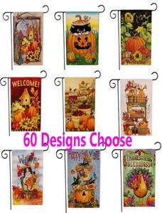 Nieuwe Thanksgiving Deorations Tuinvlag Halloween Dubbele Print Pompoen Hangende Banner Vlaggen Home Party Decoratie Welkom 4732cm 2342665