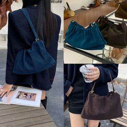 NIEUW De rij suede matte wolkentas beurs herfst en winter geplooide lederen onderarm enkele schouder crossbody damestas