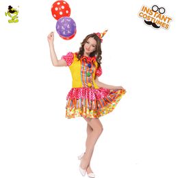 Nouveau costume de thème clown femme halloween sopholie adulte drôle cirque s cosplay fête des rôles de rôle vêtements avec chapeau 863