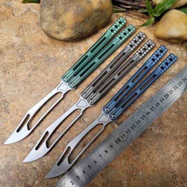 NUEVO THEONE BALISONG ORCA Killer Waller Butterfly Trainer Trainer Knife D2 Blade Titanium Many Swing Swing Knife Triton Squi4529962