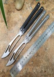 Nouveau Theone JK Balisong Butterfly Training Trainer Couteau Not Sharp D2 Blade Channel Titanium Handle Swilt Jilt Knives Chimera Hom E5353444