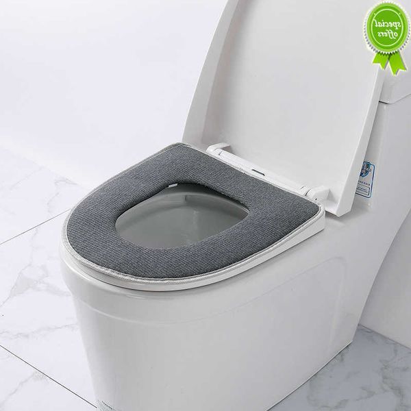 Nouveau épaissir couverture de siège de toilette hiver chaud doux lavable Closestool tapis siège étui couvercle de toilette couverture O-forme Pad salle de bain accessoires