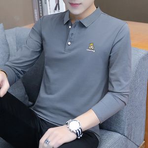 Nouveau coton épaissi T-shirt à manches longues pour hommes Polo décontracté col Polo affaires vêtements de travail pour hommes chemise à bascule lot