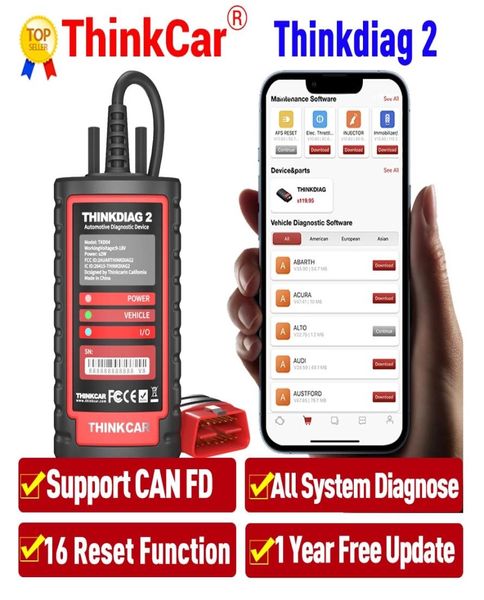 New ThinkDiag 2 Tous les marques de voitures Protocole canfd Tous le service de réinitialisation 1 an 2022 OBD2 OUTIL DIAGNOSTIQUE TEST ACTIVE TEST ECU dépassant 16 R9517667