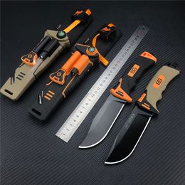 Nouvelle-génération Ger-Ber Outdoor Survival Fixed Couteau 4.527 "7CR13MOV en acier Blade, ABS Plastique Plastics de caoutchouc secondaire, Camping Self-Defense Couteaux