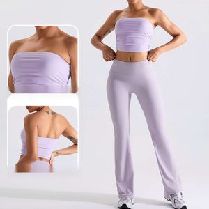 Nieuwe draad gewikkeld borstsport dames slanke pasvorm bovenaan vouw yoga bh fitness suit