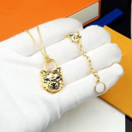 Nouveau Collier tête de tigre tridimensionnel pendentif rétro hommes et femmes mode tendance réglable