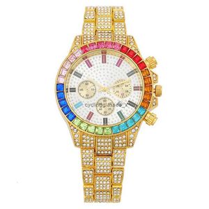 Nieuwe Three Eye Fashion Color Diamond -kalender met volledige dameshorloge horloge
