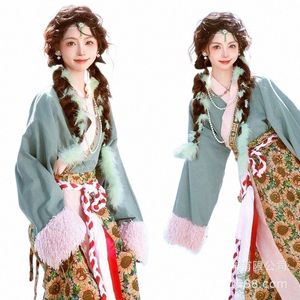 Nouveaux vêtements tibétains Femme Photo Style ethnique Robe Yunnan Lijiang Fille Voyage Shoot Costumes p9Pe #