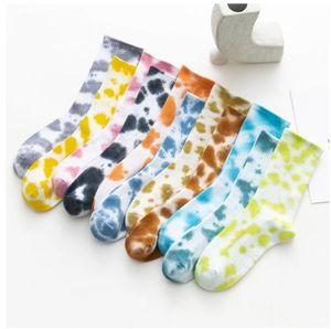 Nieuwe Tie-Dye Kleurrijke Mannen Dames Sokken Katoen Harajuku Stellen Cool Vortex Mode Grappige Ademende Skateboard Hip Hop Lange Sokken
