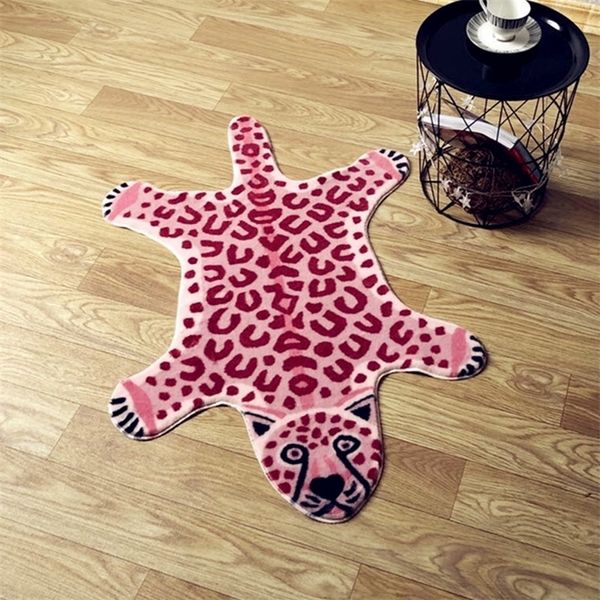 Nouveau tigre imprimé tapis vache léopard peau de vache faux cuir cuir antidérapant tapis antidérapant tapis imprimé animal 201214