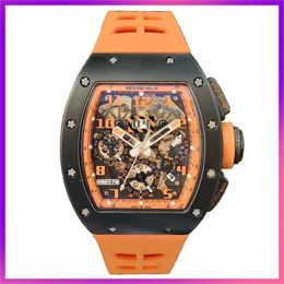 Nieuwe TIMER Designer Beweging AAA Horloges Mannen Hoge Kwaliteit Topmerk Luxe Herenhorloge NTPT Zwarte Keramische Automatische Mechanische Herenhorloge RM011-FM