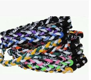 100pcs titanium 3 ropes braided necklace baseball football many colors ship random