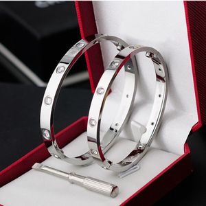 Nieuwe titanium staal liefdesarmband ontwerper Gelang Bangle vrouwen heren armbanden voor geliefde luxe sieraden linka