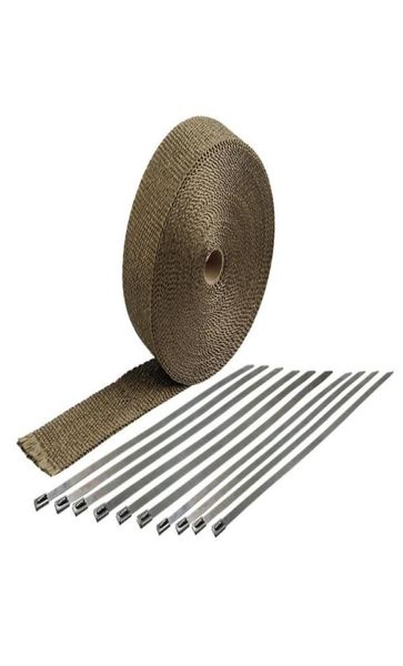 Nouveau titane thermal tuyau de lave titane enveloppe d'échappement 30ft avec 6 morceaux de cravates kit8779259