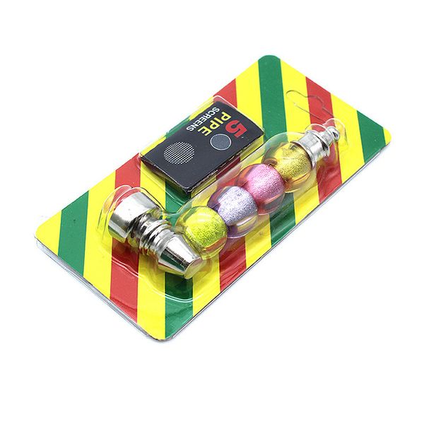 Juegos de pipa de tabaco para fumar de metal Filtro Mini cigarrillo Tubos de humo de acero inoxidable Pantalla de bolsillo para Dab Rig DHL