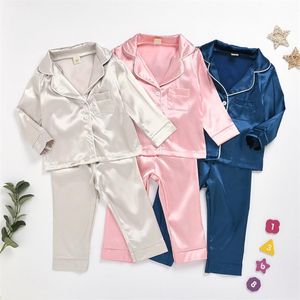 Nieuwe Peuter Baby Jongens Lange Mouwen Effen Tops Broek Pyjama Nachtkleding Outfits Set 2 Stuks Kleding Takje Herfst Outfits2755