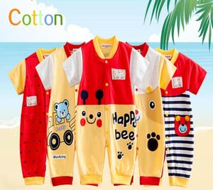 Nouveau enfant en bas âge à manches courtes 2016 bébé une pièce barboteuse col Mandarin 100 coton pas cher enfant vêtements 8 Styles entier 2512743