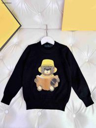 Nouveau pull en bas âge de haute qualité garçons filles à capuche taille 100-150 enfants vêtements de marque motif ours bébé pull tricoté Nov25